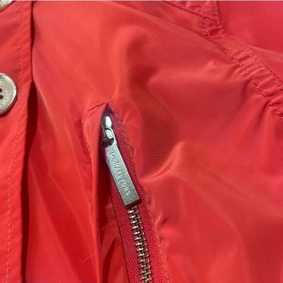 Michael Kors Wind Breaker Jacket with Hood Orange Size Small - Picture 10 of 11